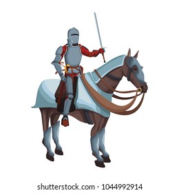 Medieval warrior on horse