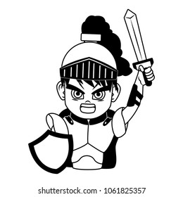 Medieval warrior Videogame character cartoon