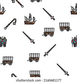 Ilustración De Línea Ligera De Ropa De Arma Y Vector De Guerreros Medievales