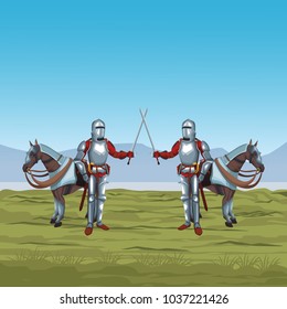 Medieval warriors on war