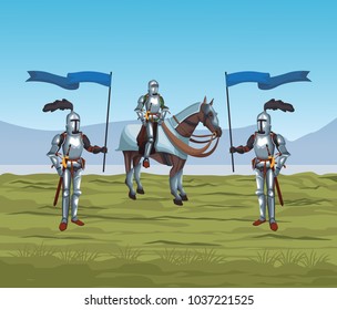 Medieval warriors on war