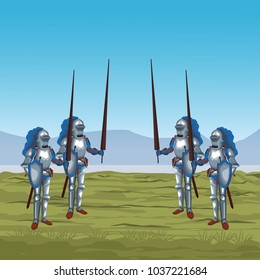 Medieval warriors on war