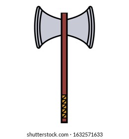 medieval weapon icon flat axe