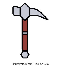 medieval weapon icon flat axe