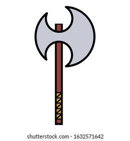 medieval weapon icon flat axe