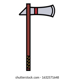medieval weapon icon flat axe