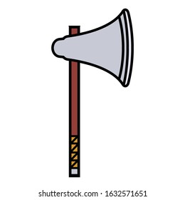 medieval weapon icon flat axe
