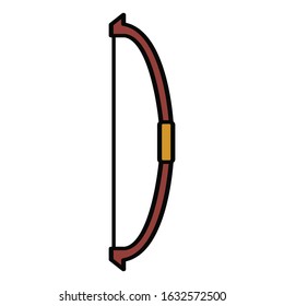 medieval weapon icon flat bow
