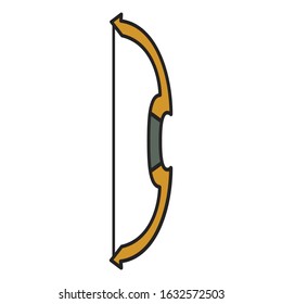 medieval weapon icon flat bow