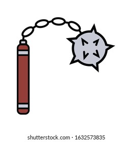 medieval weapon icon flat mace