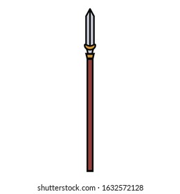 medieval weapon icon flat spear