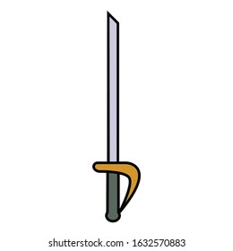 medieval weapon icon flat sword
