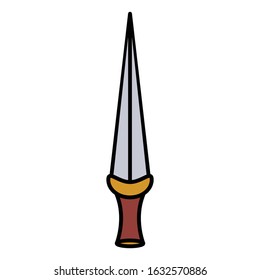 medieval weapon icon flat sword