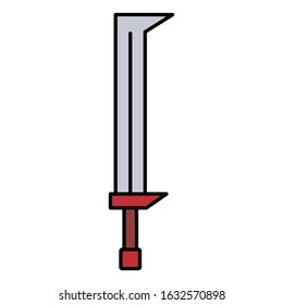 medieval weapon icon flat sword