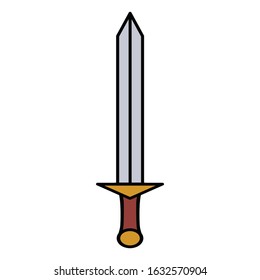 medieval weapon icon flat sword