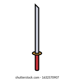 medieval weapon icon flat sword