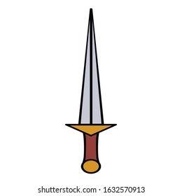 medieval weapon icon flat sword