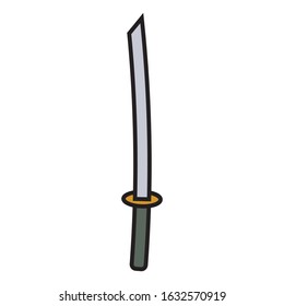 medieval weapon icon flat sword