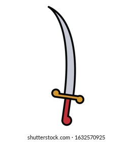 medieval weapon icon flat sword