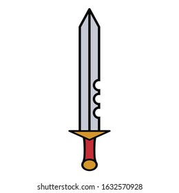 medieval weapon icon flat sword