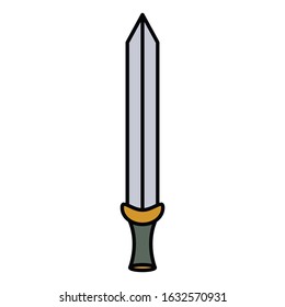 medieval weapon icon flat sword