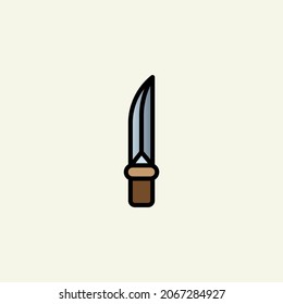 Mittelalterliches Waffenlineares Farbsymbol.
Daggersymbol einzeln auf weißem Hintergrund.
Vektorlogo-Illustration für i, web, mobile App.