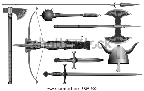 中世の武器 のベクター画像素材 ロイヤリティフリー 1900