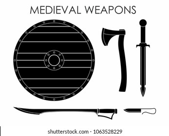 Medieval weapons black fill