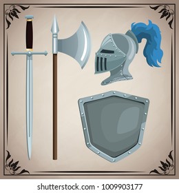 Medieval weapons icons