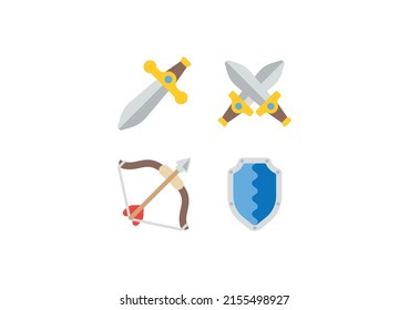 Medieval Weapons Vector Isolated Icon Set Stock Vector (Royalty Free ...