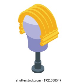 Medieval wig icon. Isometric of medieval wig vector icon for web design isolated on white background