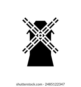medieval windmill - vector icon	