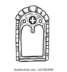 Medieval window vector illustration isolated on white background