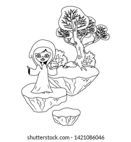 Medieval witch cartoon of fairytale design