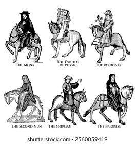 Medieval Woodcut Illustrations of The Canterbury Tales