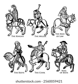 Medieval Woodcut Illustrations of The Canterbury Tales