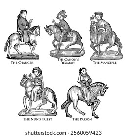 Medieval Woodcut Illustrations of The Canterbury Tales