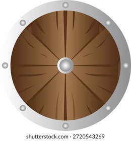 Um Escudo De Madeira Medieval Para Combate