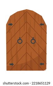 Medieval wooden swing doors illustration