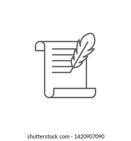 Medieval, writing icon. Element of medieval period icon. Thin line icon for website design and development, app development. Premium icon