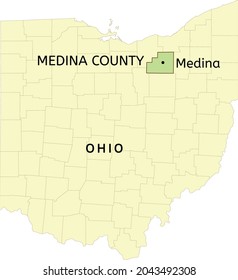 Medina County And City Of Medina Location On Ohio State Map