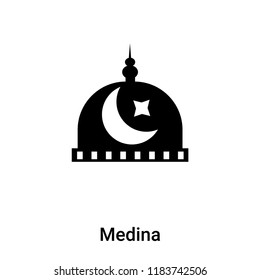 Medina icon vector isolated on white background, logo concept of Medina sign on transparent background, filled black symbol