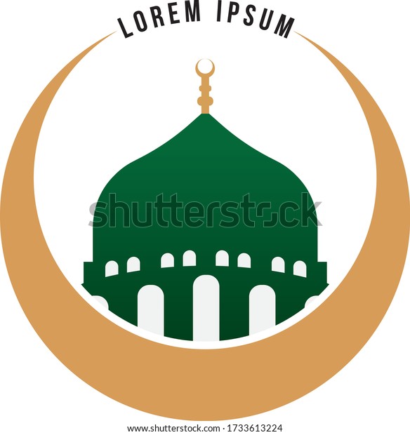 Medina Mosque Vector Logo Design Stock Vector (Royalty Free) 1733613224 ...