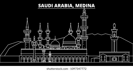 Medina Silhouette Skyline Saudi Arabia Medina Vector City Saudi Arabian Linear Architecture Medina Silhouette Skyline Saudi Arabia Medina Vector City Saudi Arabian Linear Architecture