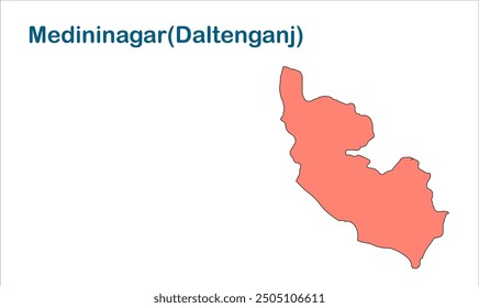 Medininagar subdivision map, Palamu District, Jharkhand state, Republic of India, Government of Jharkhand, Indian territory, Eastern India, politics, village, tourism