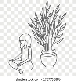 Meditate concept concept on transparency background. Creative idea design. Flat vector illustration for template, brochure or presentation.