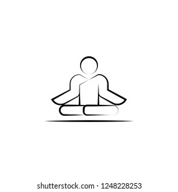 Meditate, human icon. Element of alternative medicine icon for mobile concept and web apps. Thin line Meditate, human icon can be used for web and mobile