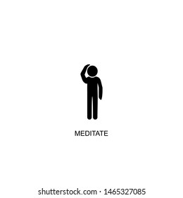 meditate icon vector black design