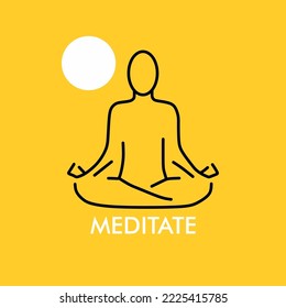 Meditate Vector Logo Design, Suitable use for symbol, icon, and element design to describe meditation