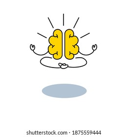 Meditating brain icon, symbol of balance and harmony. Logo therapy. Vector illustration